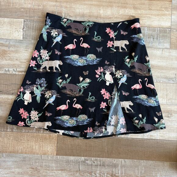 Reformation Margot Wildlife-Print Crepe Mini Skirt In Brasilia Size 2 - Picture 2 of 6